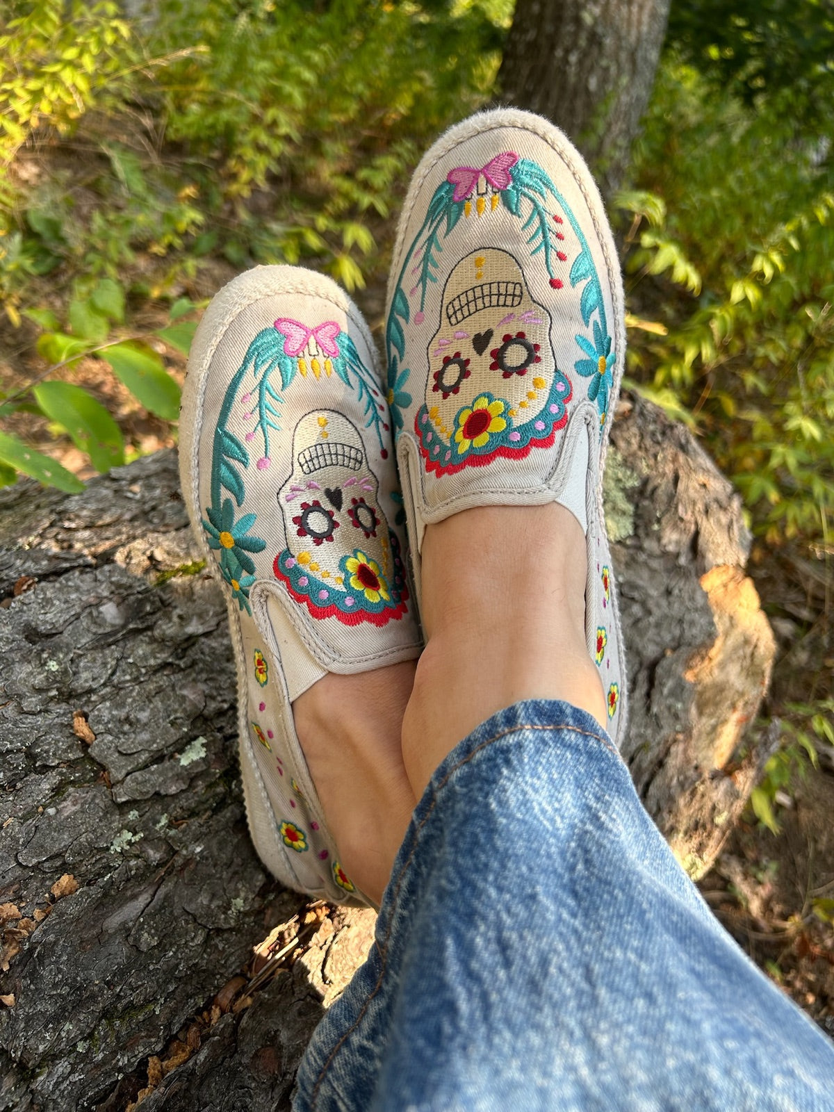 Chilangas slip-ons worn outdoors